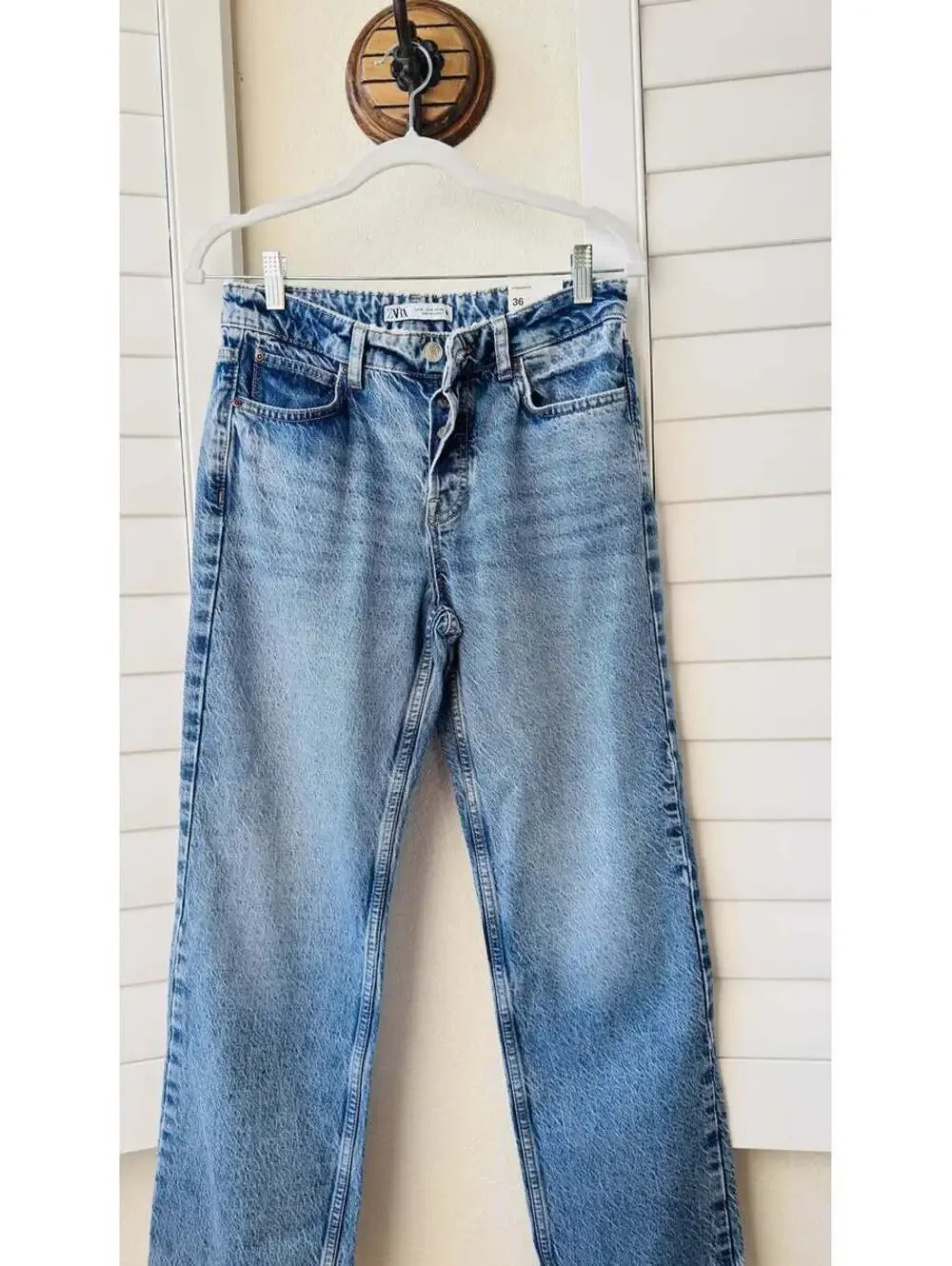 Zara Mid Rise Straight Leg Ankle Jeans Size US 4